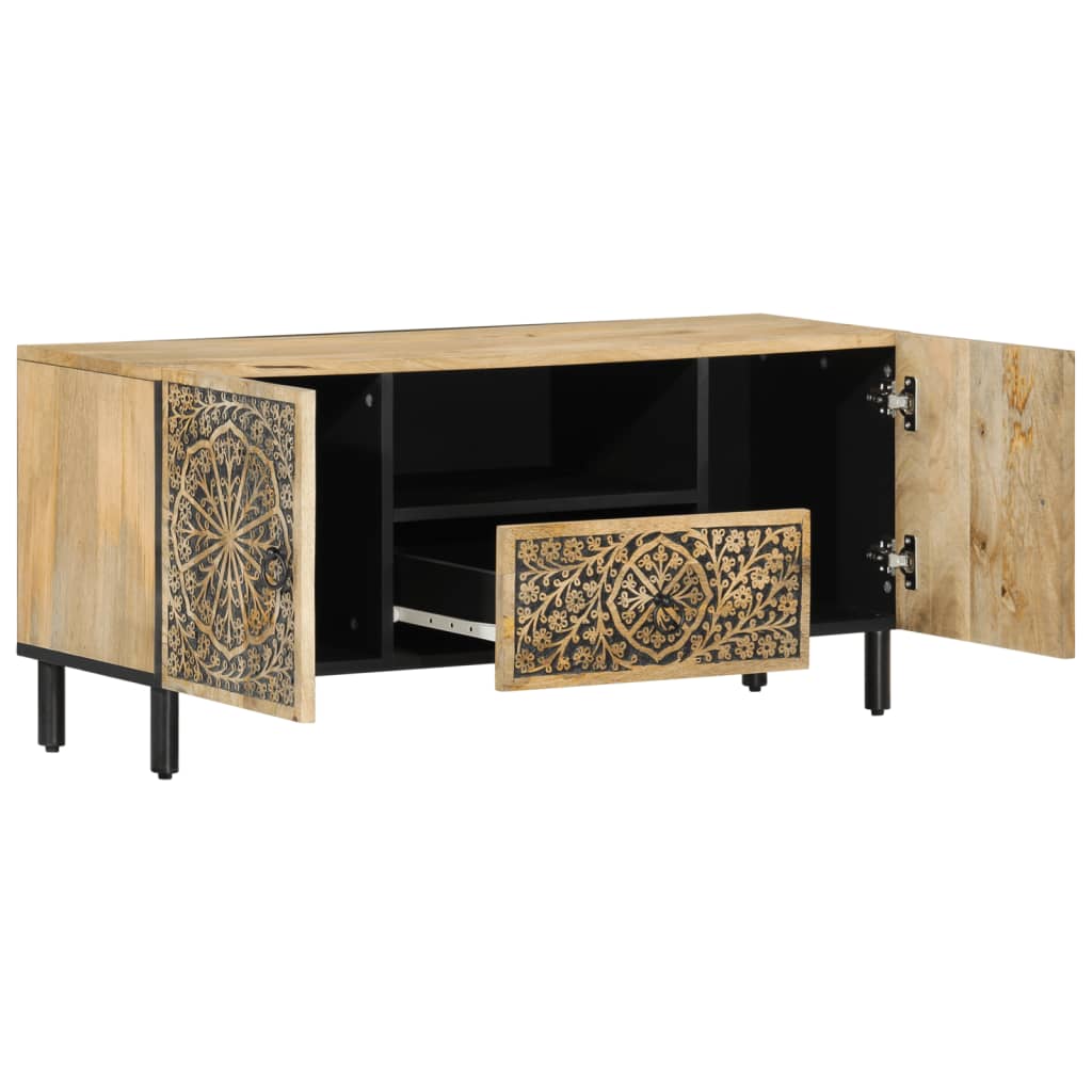 Meuble TV 105x33x46 cm Bois massif de manguier - XIOS