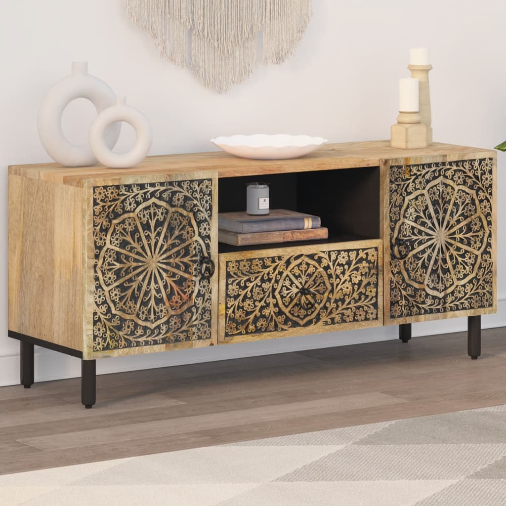 Meuble TV 105x33x46 cm Bois massif de manguier - XIOS
