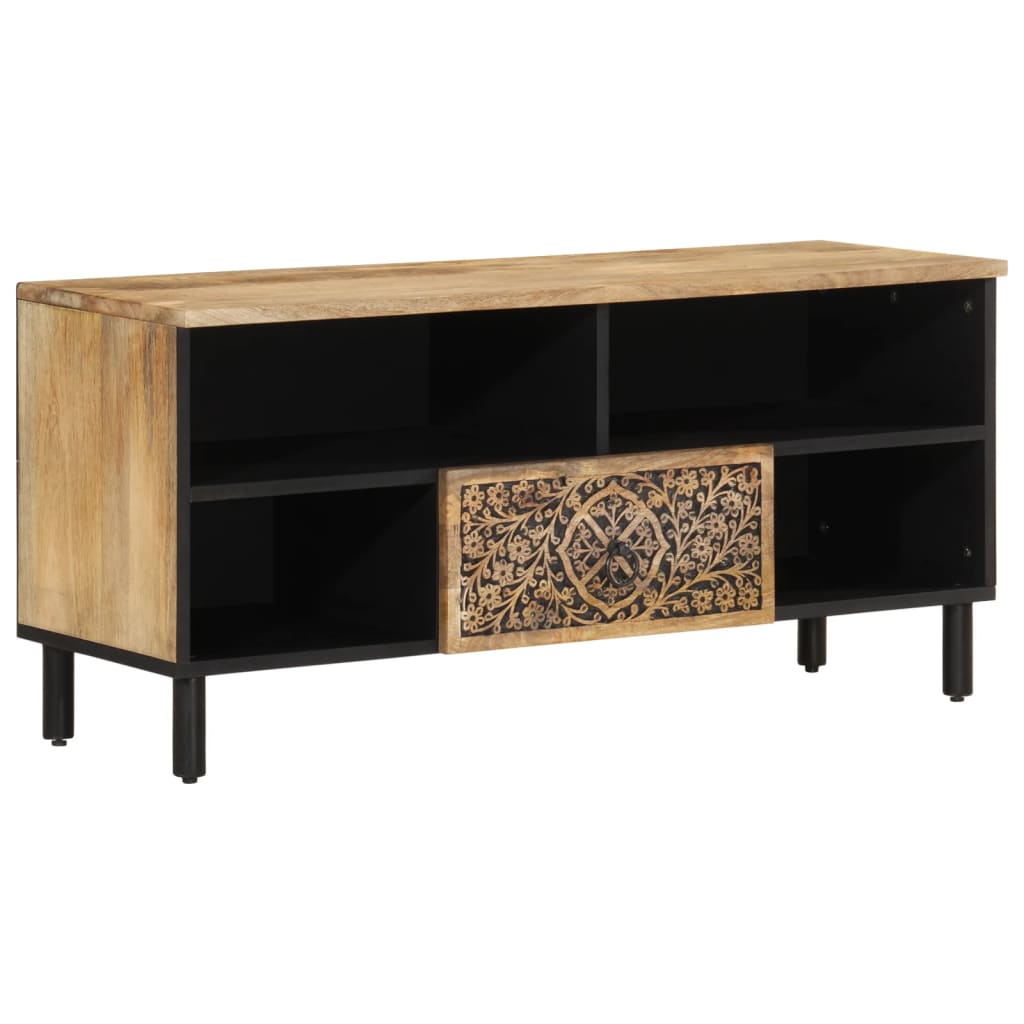 Meuble TV 100x33x46 cm bois massif de manguier - XIOS