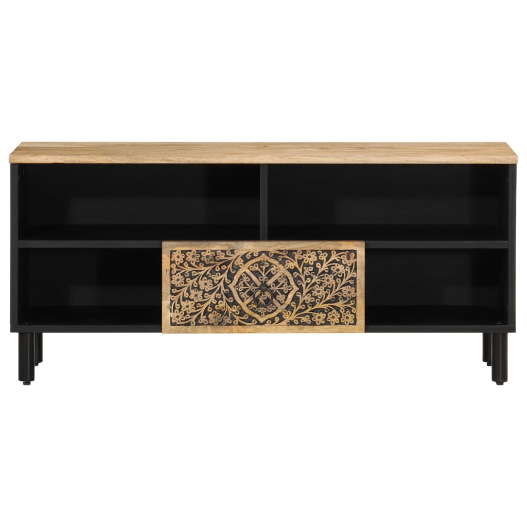 Meuble TV 100x33x46 cm bois massif de manguier - XIOS