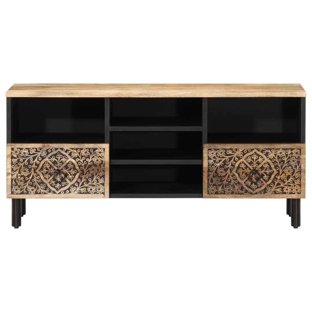 Meuble TV 100x33x46 cm bois massif de manguier - XIOS