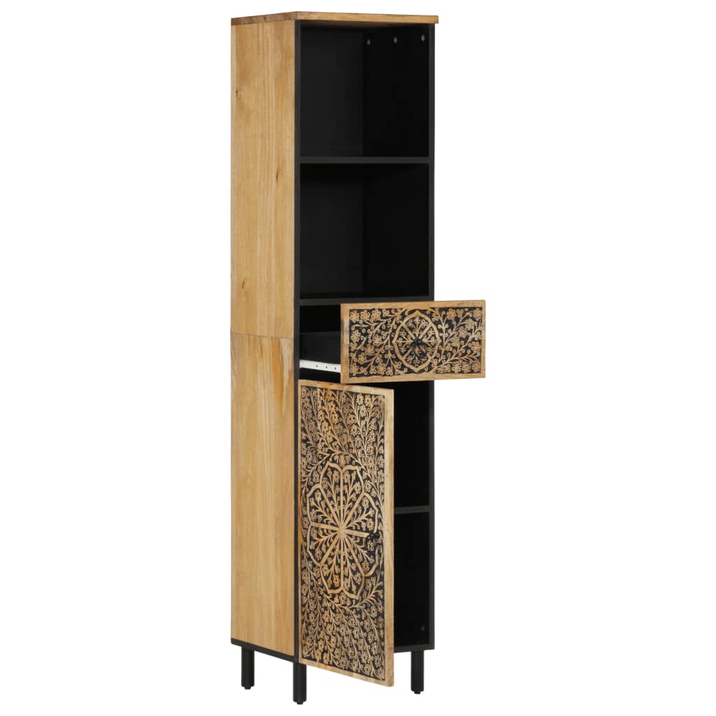 Armoire de salle de bain 38x33x160 cm bois massif de manguier - XIOS