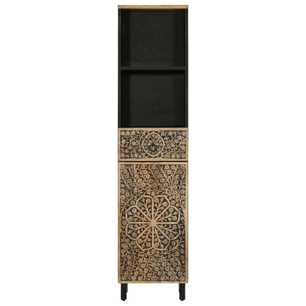 Armoire de salle de bain 38x33x160 cm bois massif de manguier - XIOS
