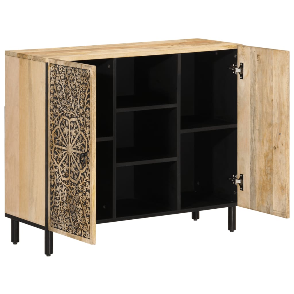 Armoire latérale 90x33x75 cm bois massif de manguier - XIOS