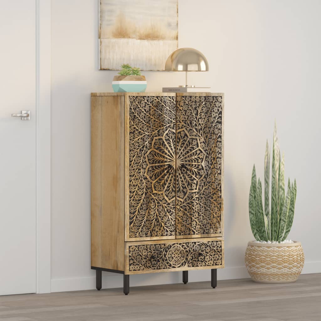 Buffet 60x33x100 cm bois de manguier massif - XIOS