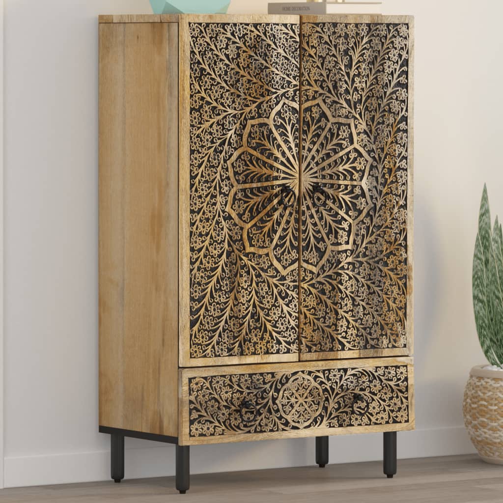 Buffet 60x33x100 cm bois de manguier massif - XIOS