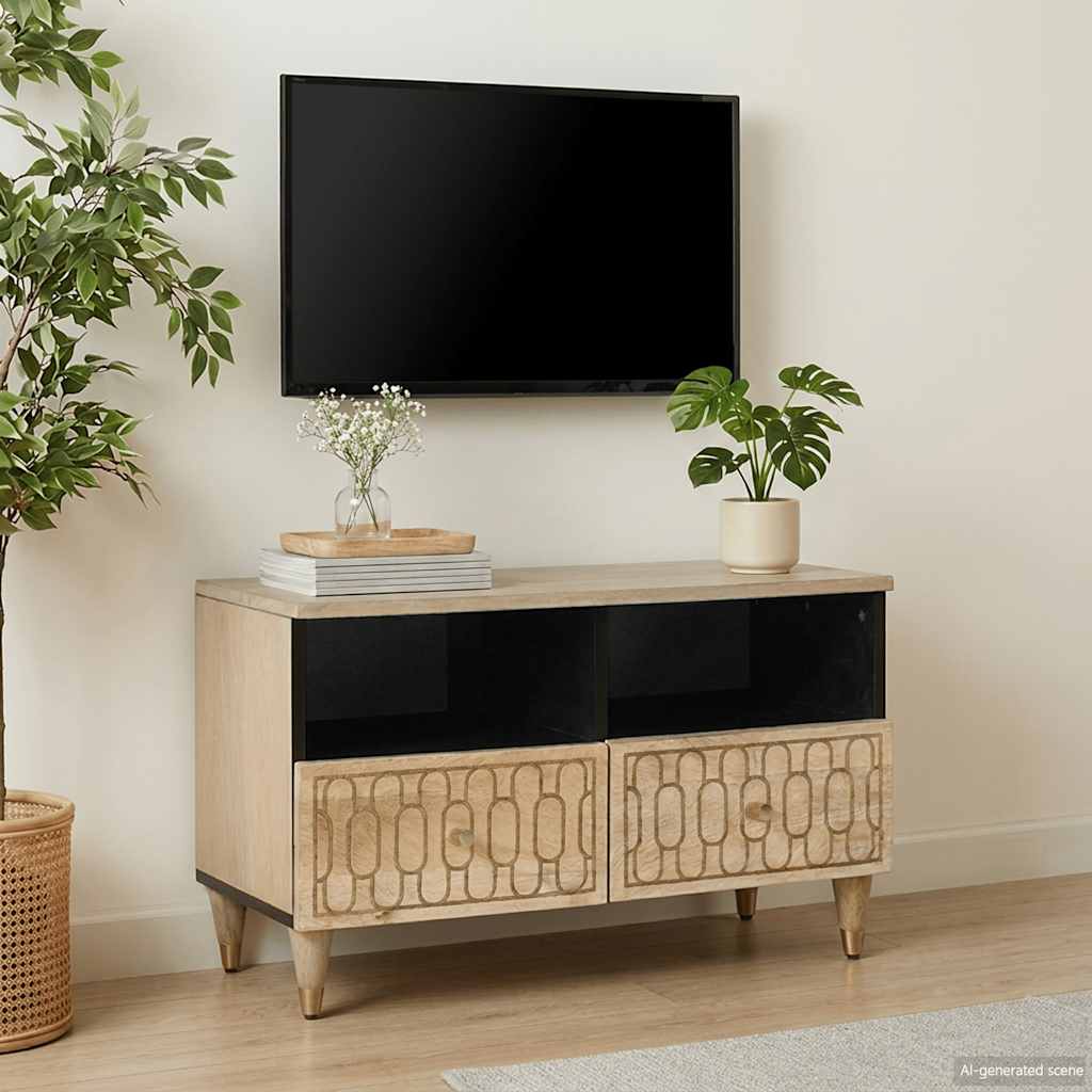 Meuble TV 70x33x46 cm Bois massif de manguier - XIOS