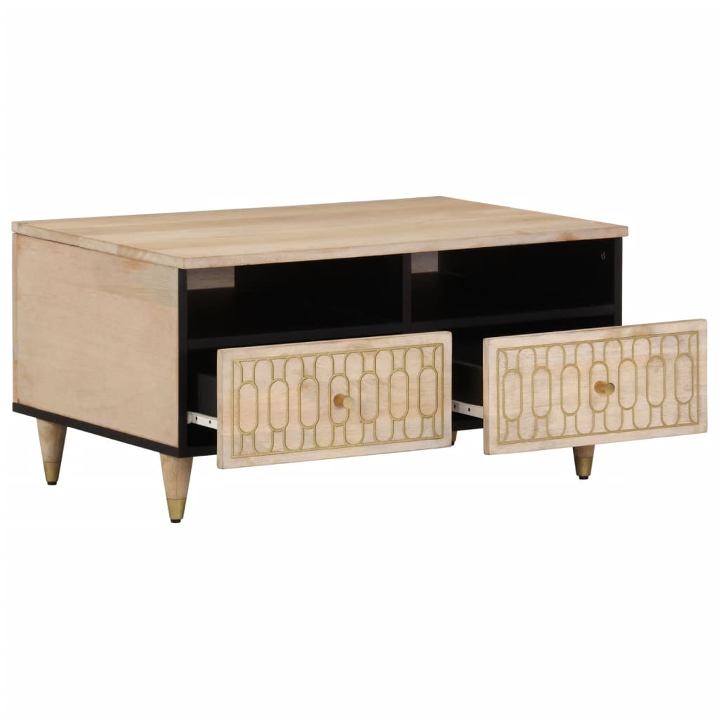 Table basse 80x54x40 cm bois de manguier massif - XIOS