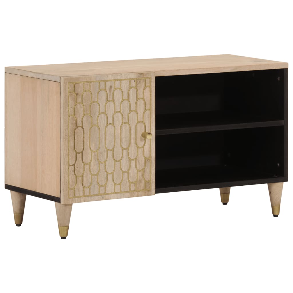 Meuble TV 80x31x46 cm bois massif de manguier - XIOS