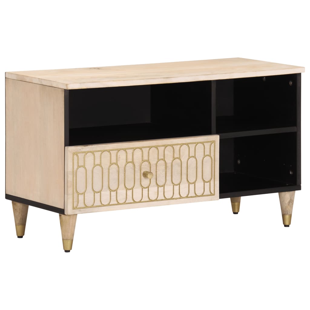 Meuble TV 80x33x46 cm bois massif de manguier - XIOS