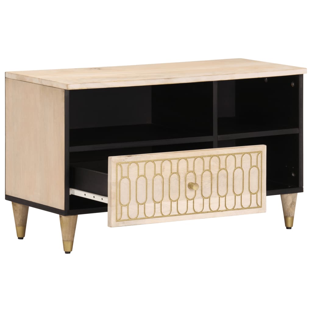 Meuble TV 80x33x46 cm bois massif de manguier - XIOS