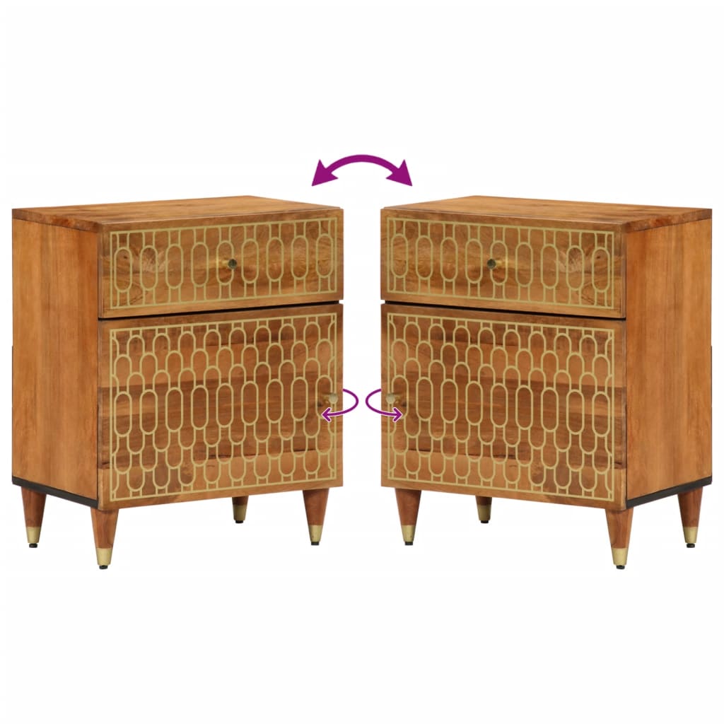 Table de chevet 50x33x60 cm bois de manguier massif