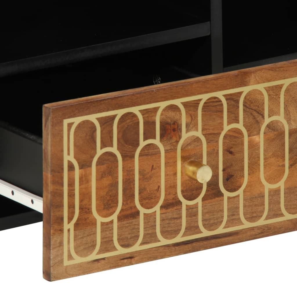 Meuble TV 100x33x46 cm bois massif de manguier - XIOS