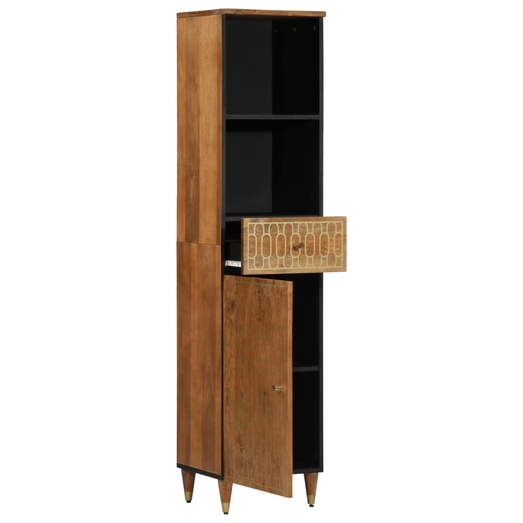 Armoire de salle de bain 38x33x160 cm bois massif de manguier - XIOS