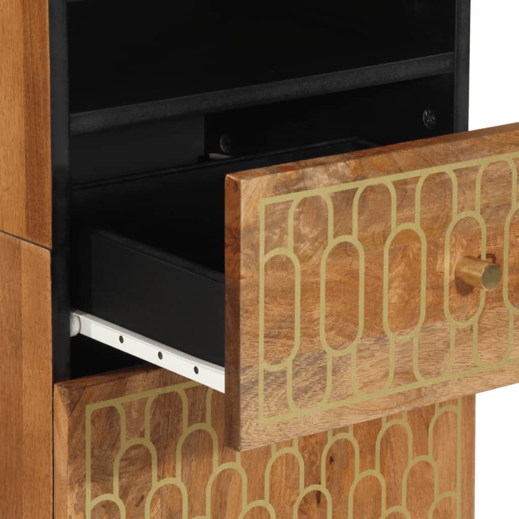 Armoire de salle de bain 38x33x160 cm bois massif de manguier - XIOS