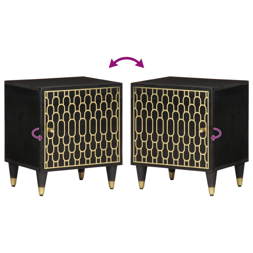 Tables de chevet 2 pcs 40x33x46 cm Bois de manguier solide