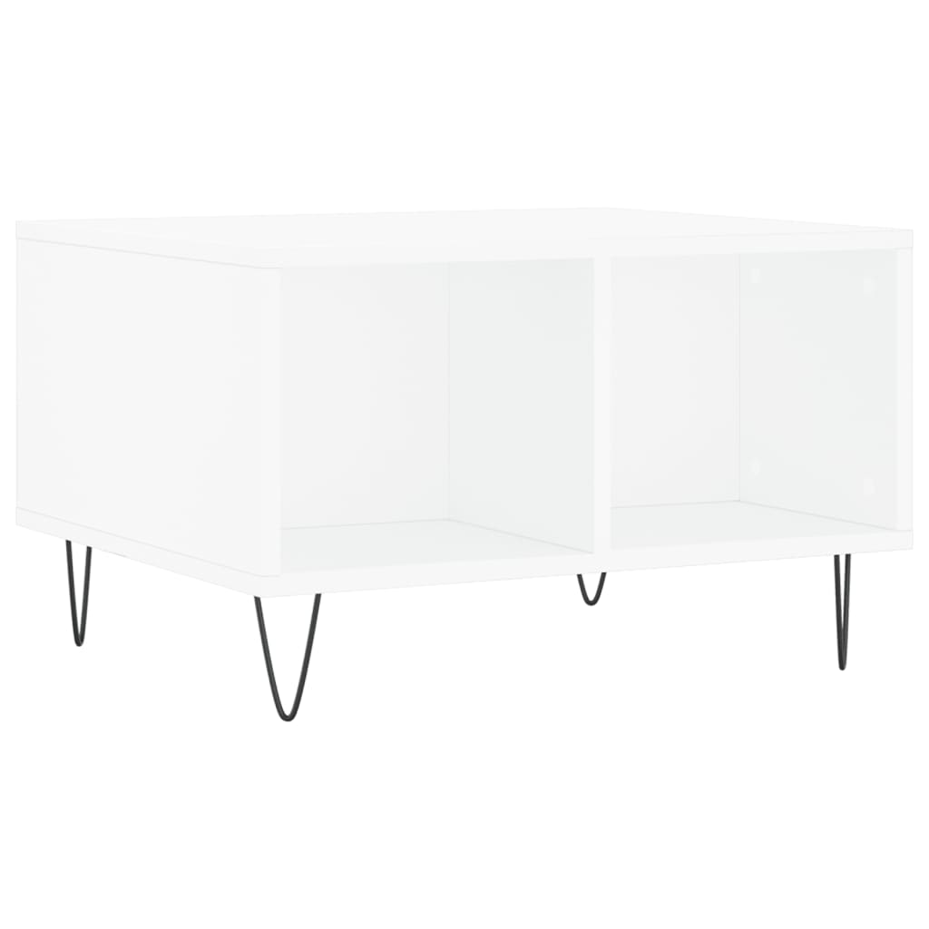 Table basse Blanc 60x50x36,5 cm Bois d'ingénierie - XIOS