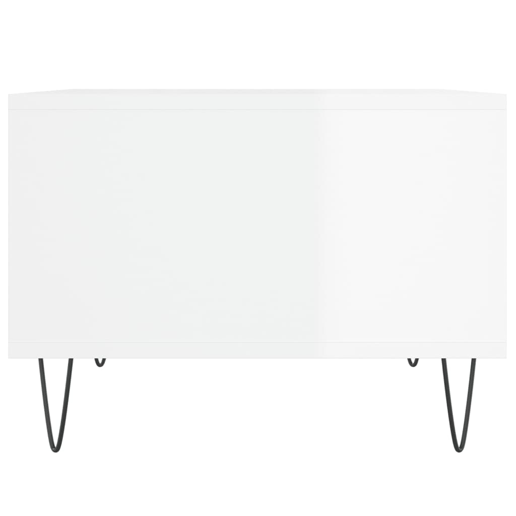 Table basse Blanc brillant 60x50x36,5 cm Bois d'ingénierie - XIOS