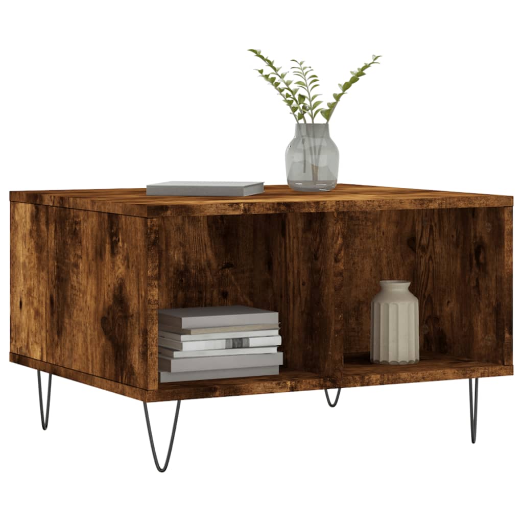 Table basse Chêne fumé 60x50x36,5 cm Bois d'ingénierie - XIOS