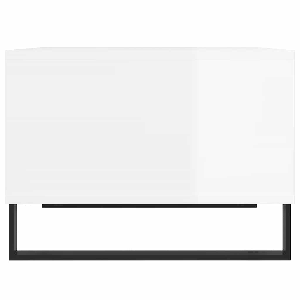 Table basse Blanc brillant 60x50x36,5 cm Bois d'ingénierie
