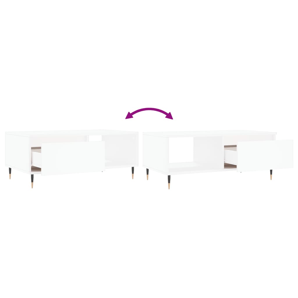 Table basse Blanc 90x50x36,5 cm Bois d'ingénierie - XIOS