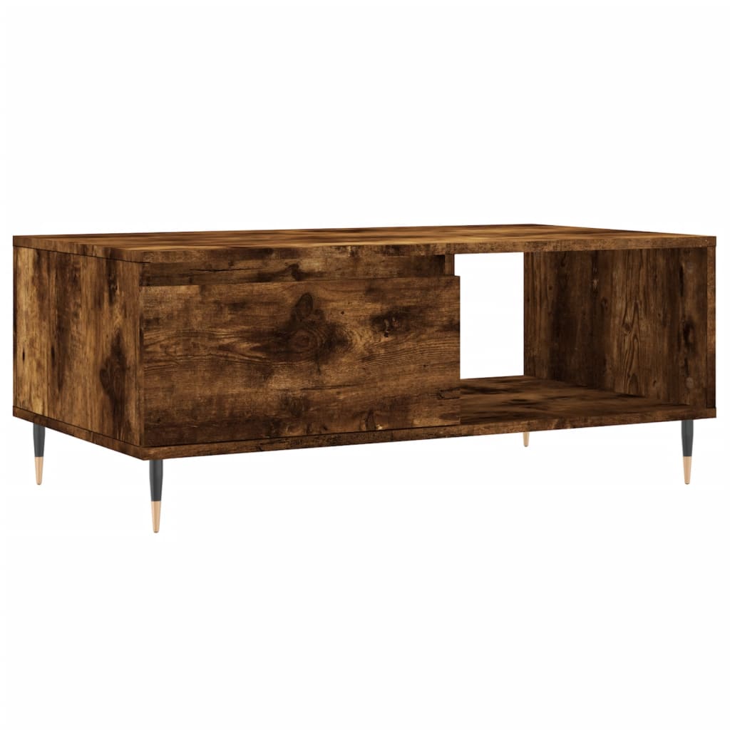 Table basse Chêne fumé 90x50x36,5 cm Bois d'ingénierie - XIOS