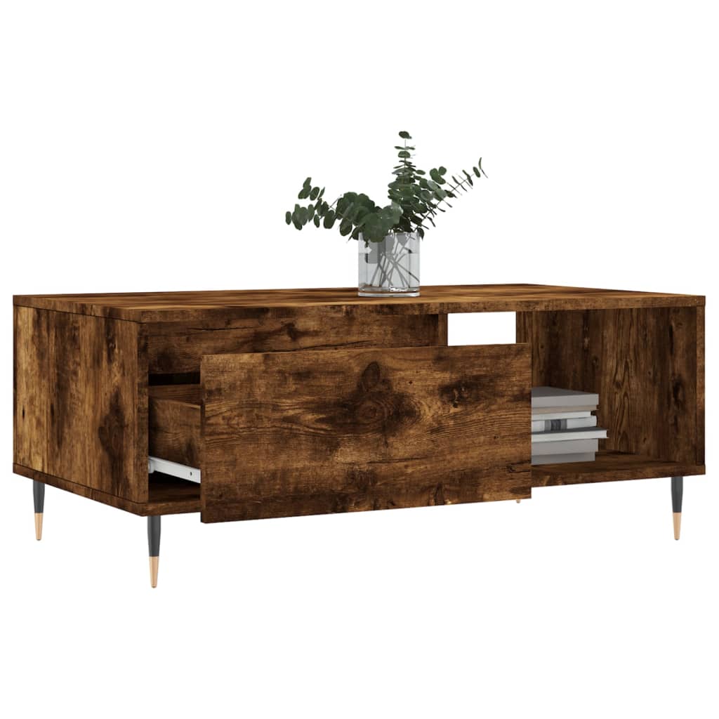 Table basse Chêne fumé 90x50x36,5 cm Bois d'ingénierie - XIOS