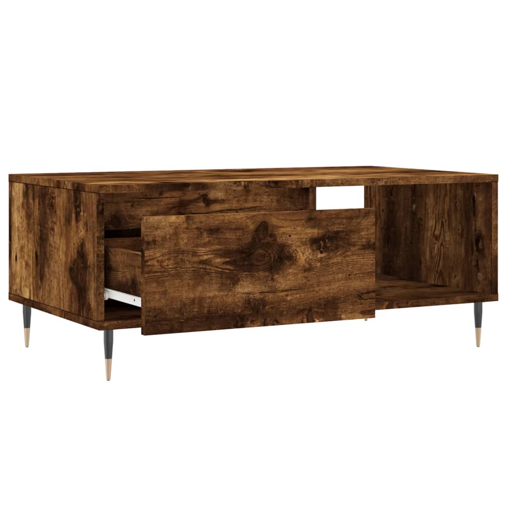 Table basse Chêne fumé 90x50x36,5 cm Bois d'ingénierie - XIOS