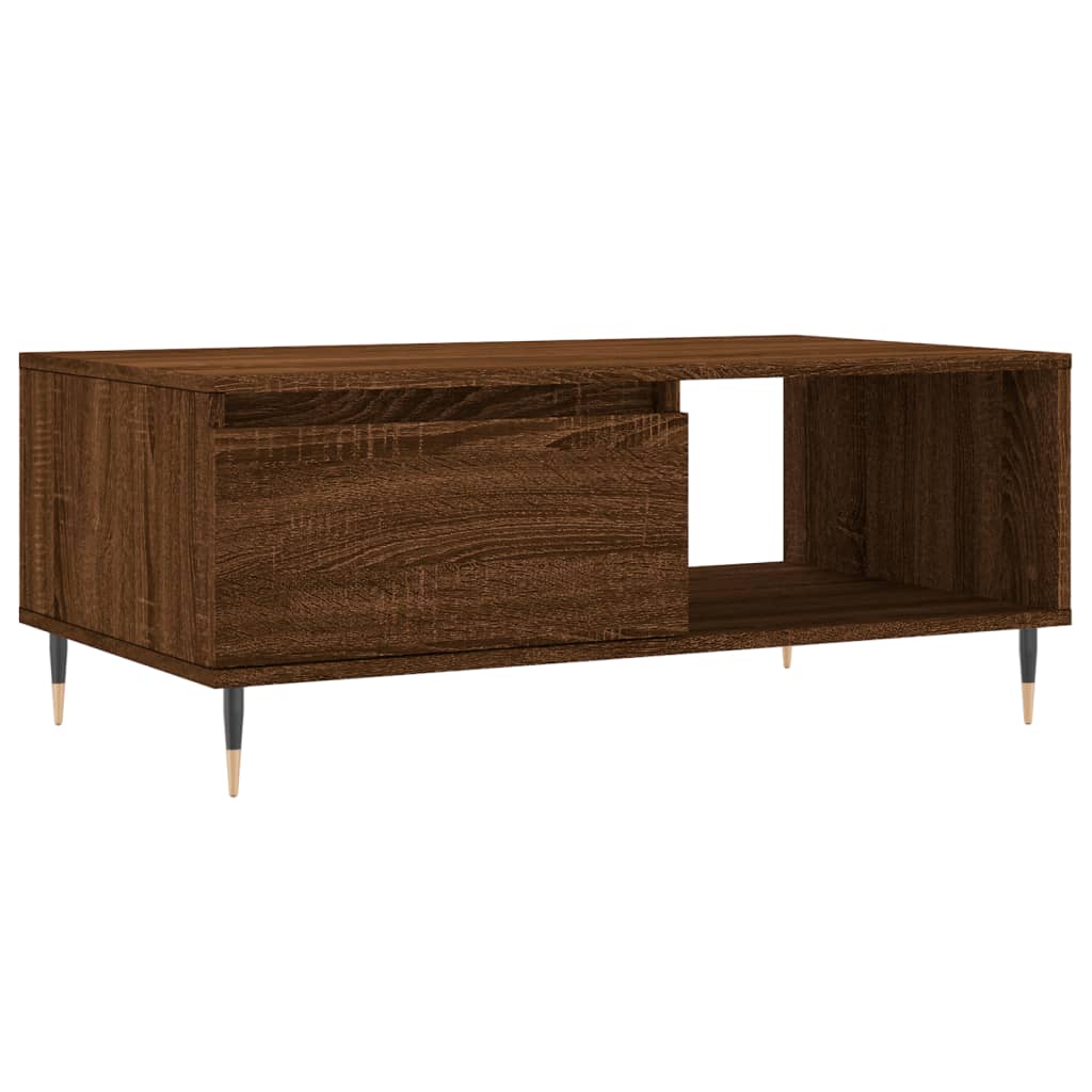 Table basse Chêne marron 90x50x36,5 cm Bois d'ingénierie - XIOS