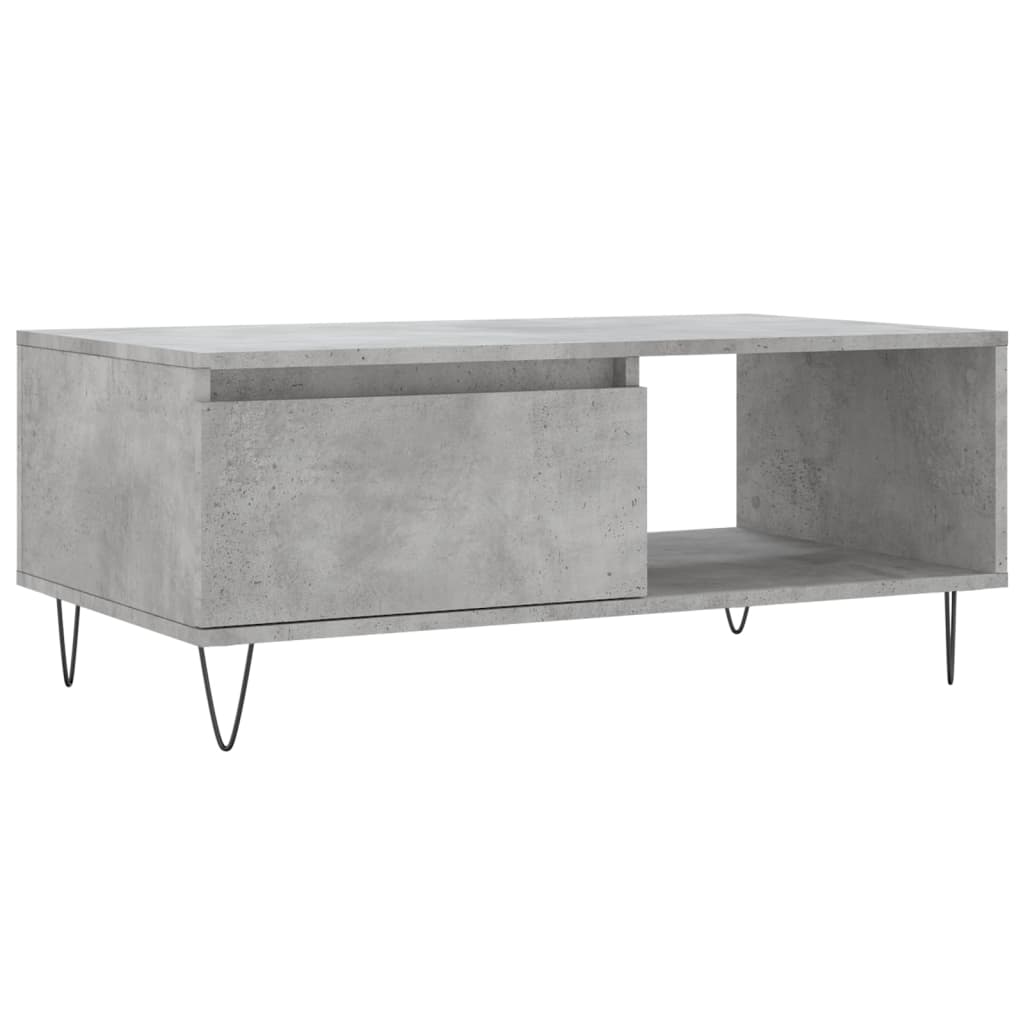 Table basse Gris béton 90x50x36,5 cm Bois d'ingénierie - XIOS