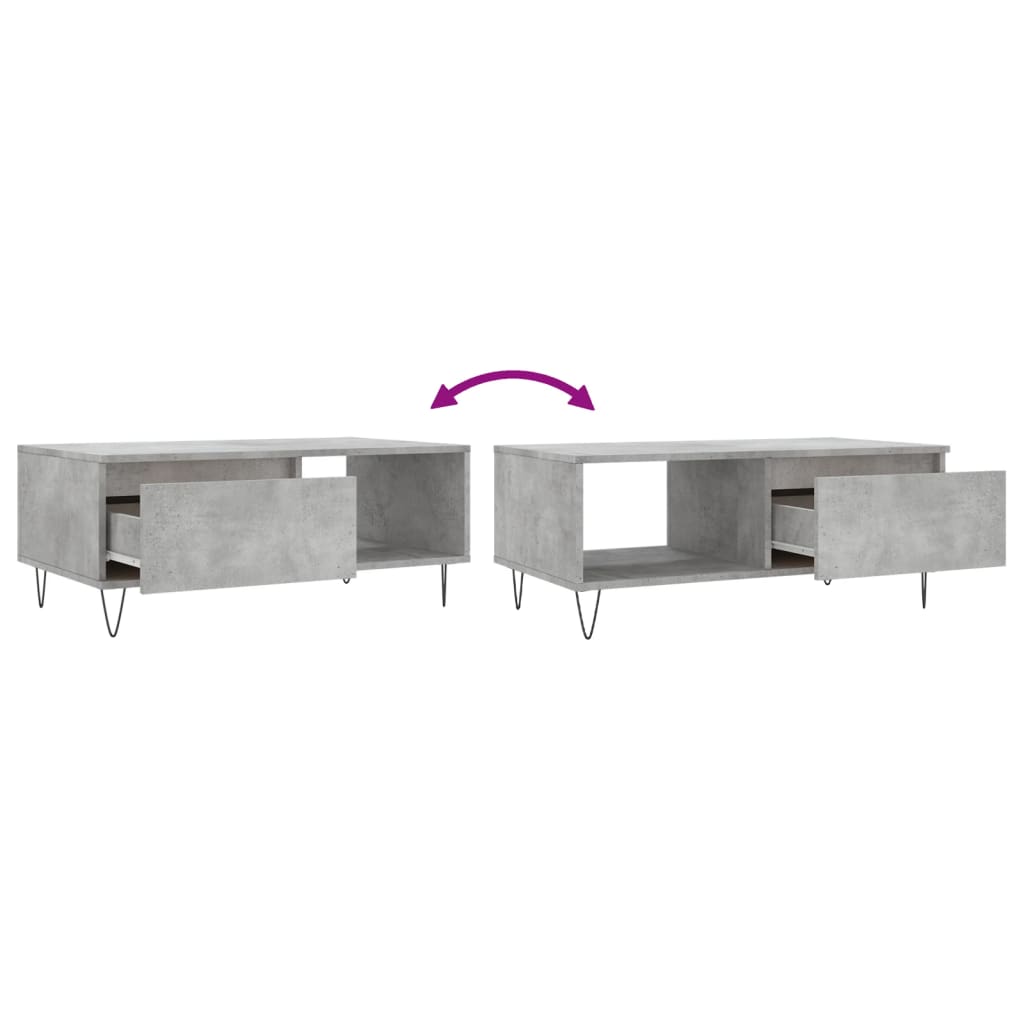 Table basse Gris béton 90x50x36,5 cm Bois d'ingénierie - XIOS