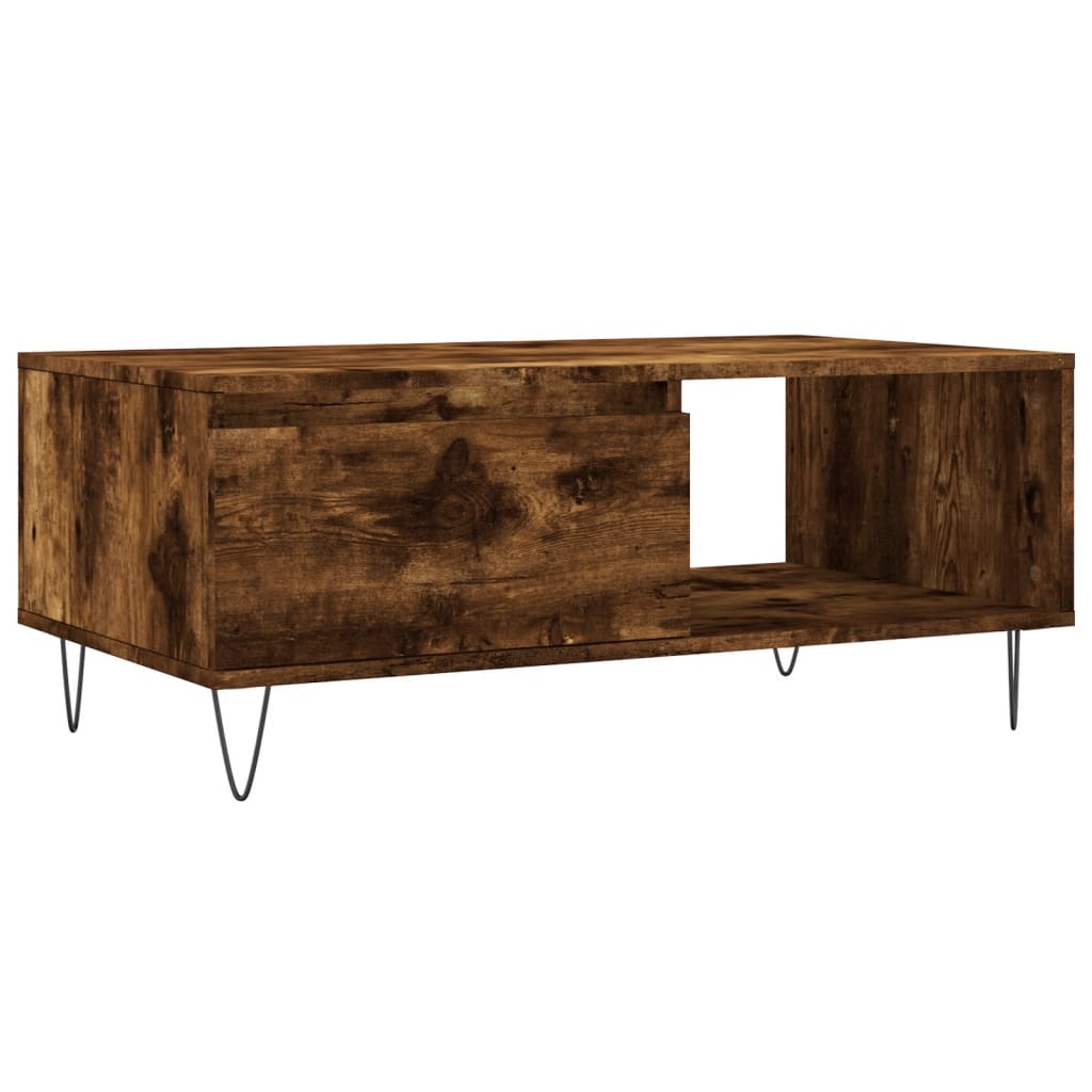 Table basse Chêne fumé 90x50x36,5 cm Bois d'ingénierie - XIOS
