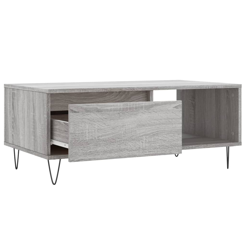 Table basse Sonoma gris 90x50x36,5 cm Bois d'ingénierie - XIOS
