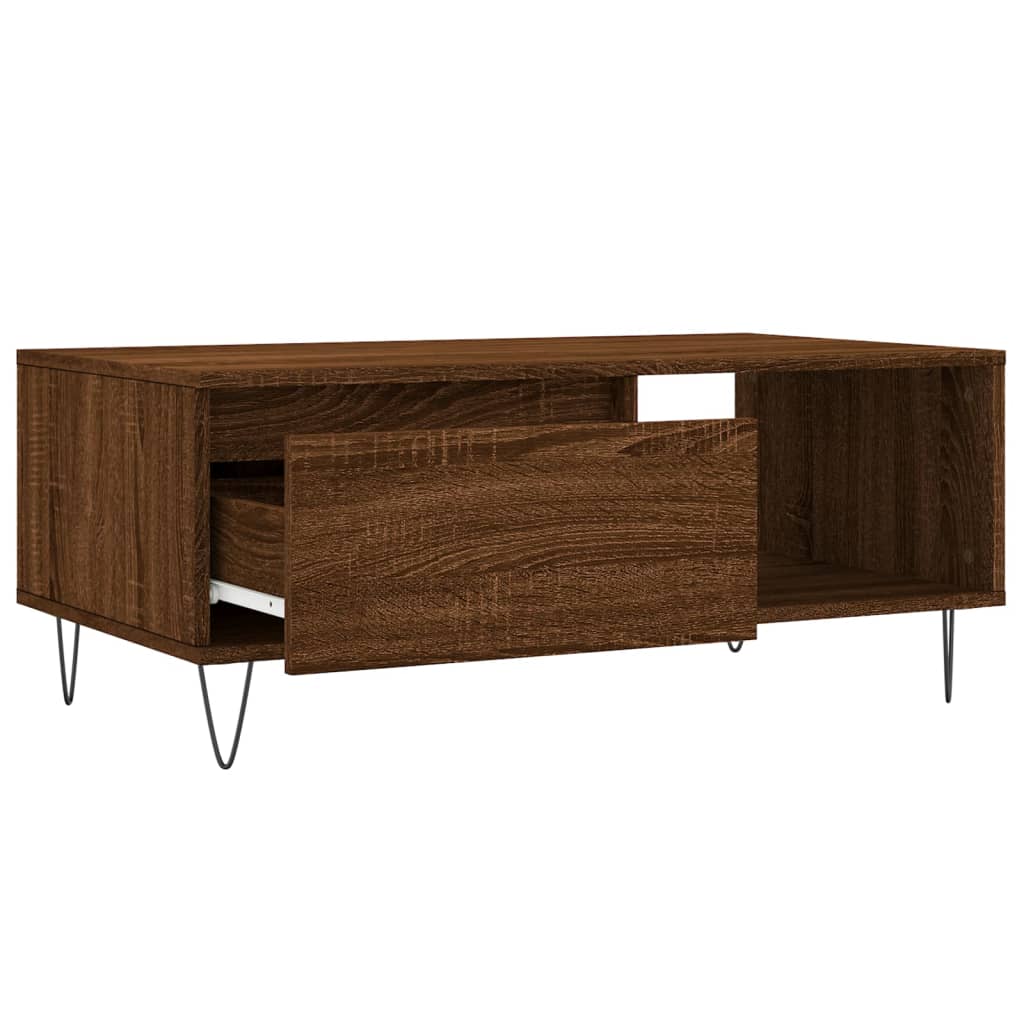 Table basse Chêne marron 90x50x36,5 cm Bois d'ingénierie - XIOS
