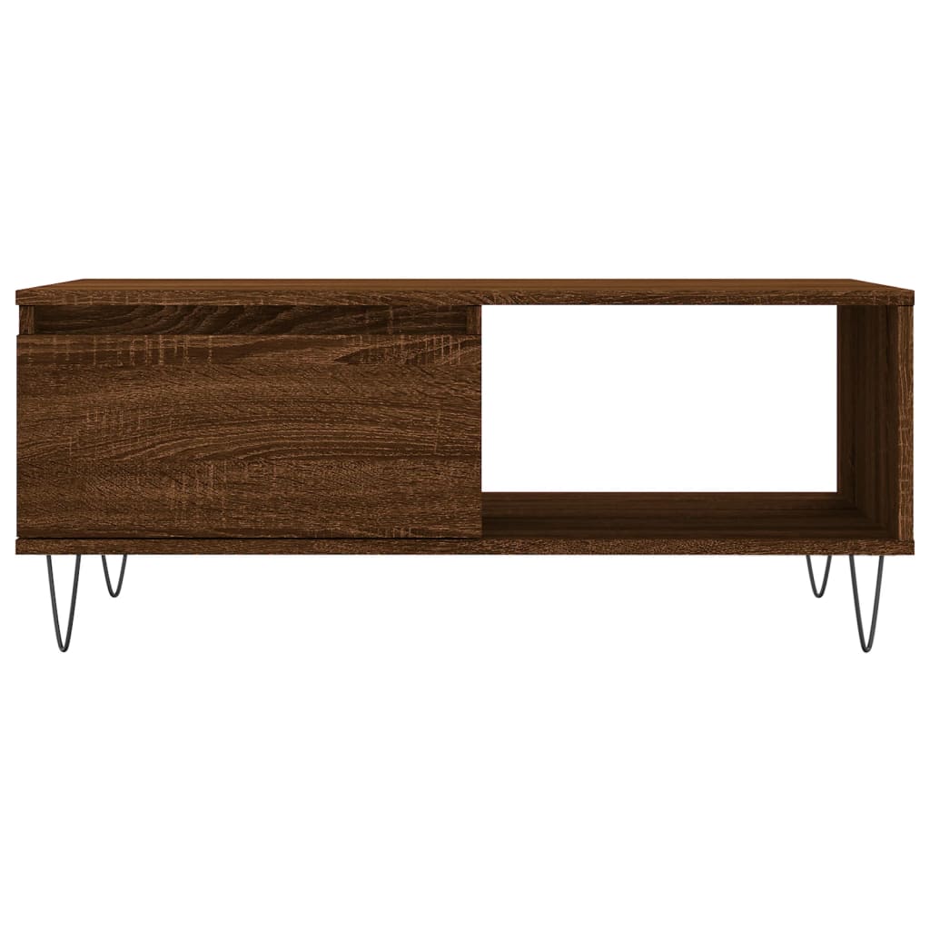 Table basse Chêne marron 90x50x36,5 cm Bois d'ingénierie - XIOS