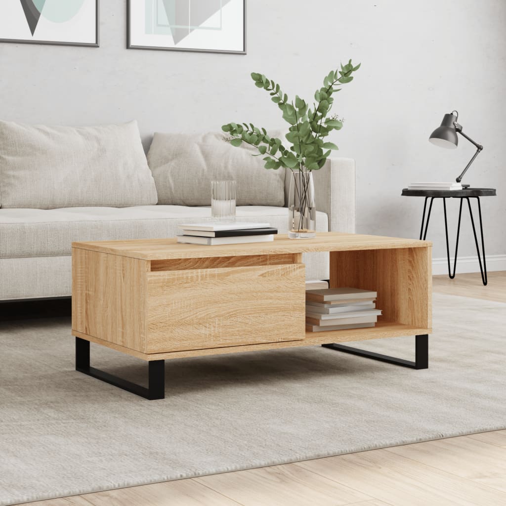 Table basse Chêne sonoma 90x50x36,5 cm Bois d'ingénierie - XIOS
