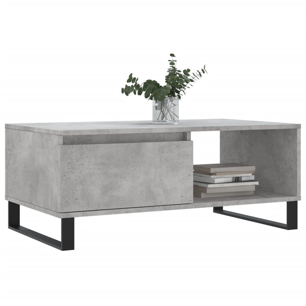 Table basse Gris béton 90x50x36,5 cm Bois d'ingénierie - XIOS