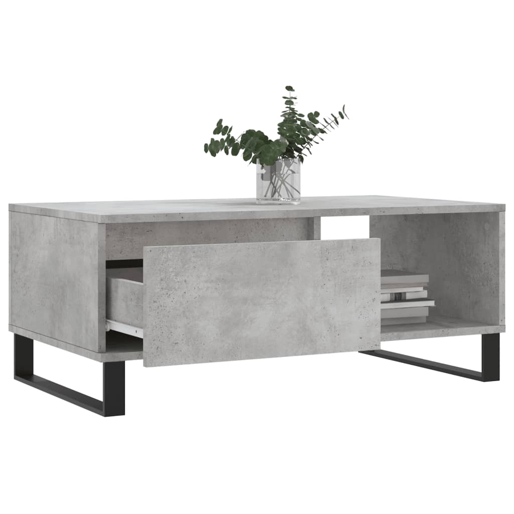 Table basse Gris béton 90x50x36,5 cm Bois d'ingénierie - XIOS