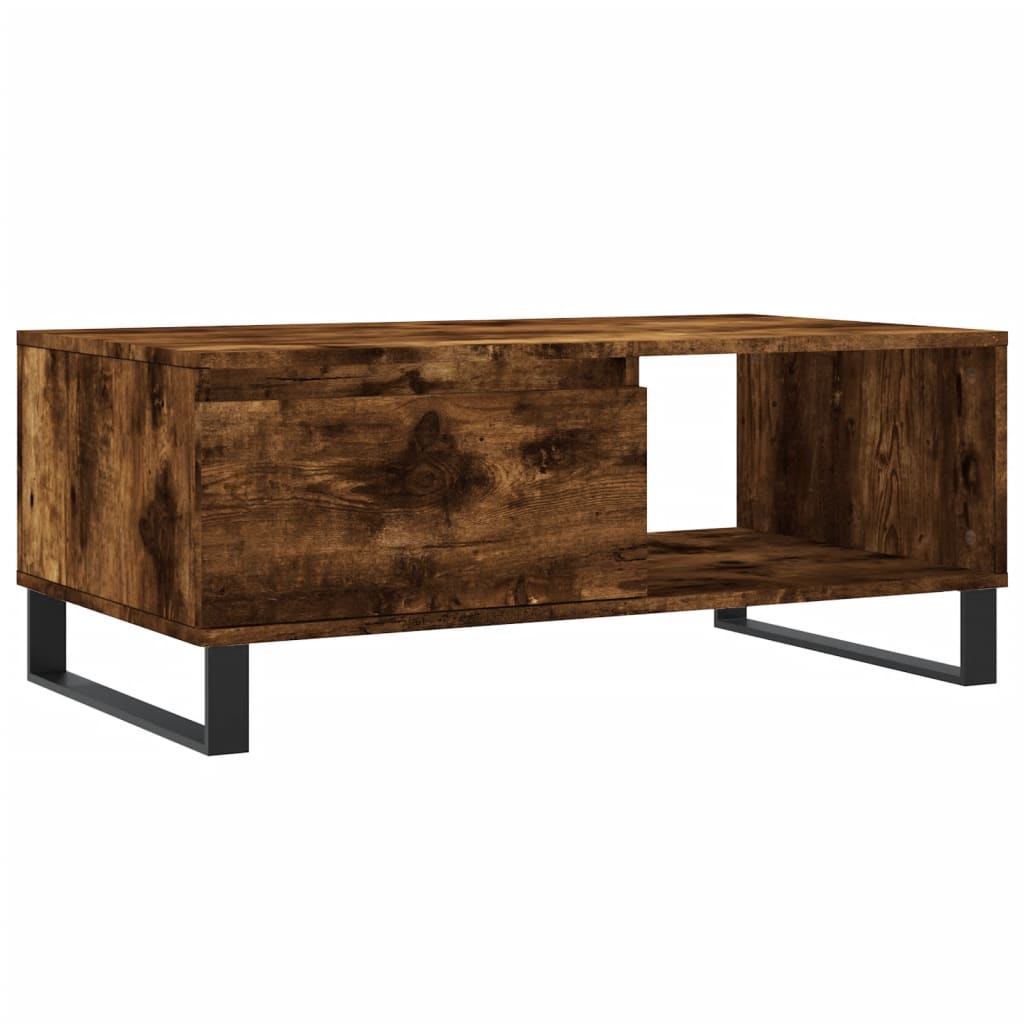 Table basse Chêne fumé 90x50x36,5 cm Bois d'ingénierie - XIOS