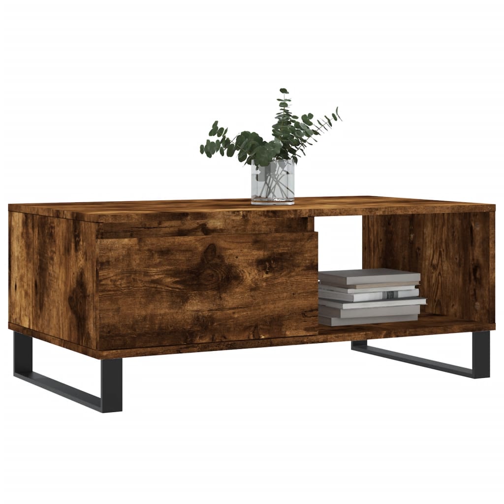 Table basse Chêne fumé 90x50x36,5 cm Bois d'ingénierie - XIOS