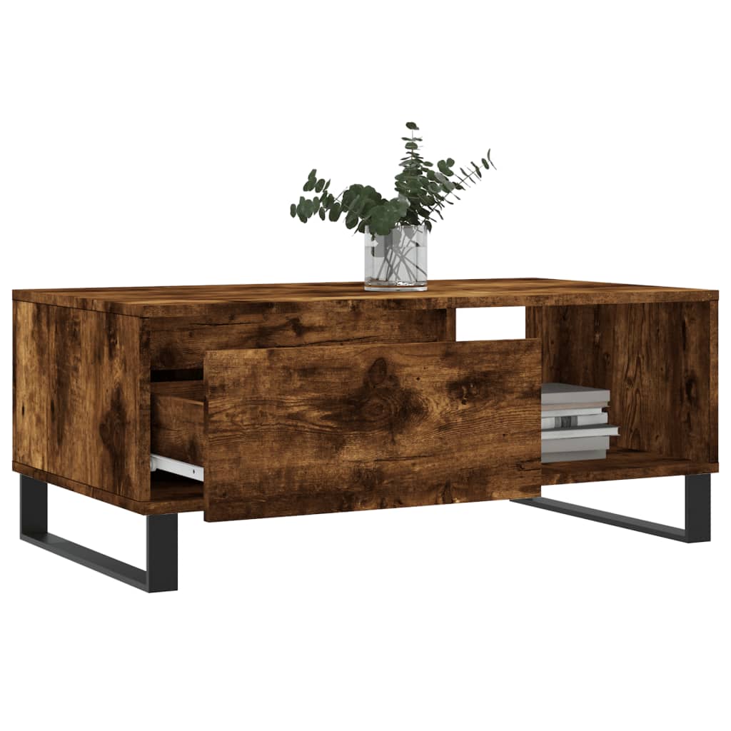 Table basse Chêne fumé 90x50x36,5 cm Bois d'ingénierie - XIOS