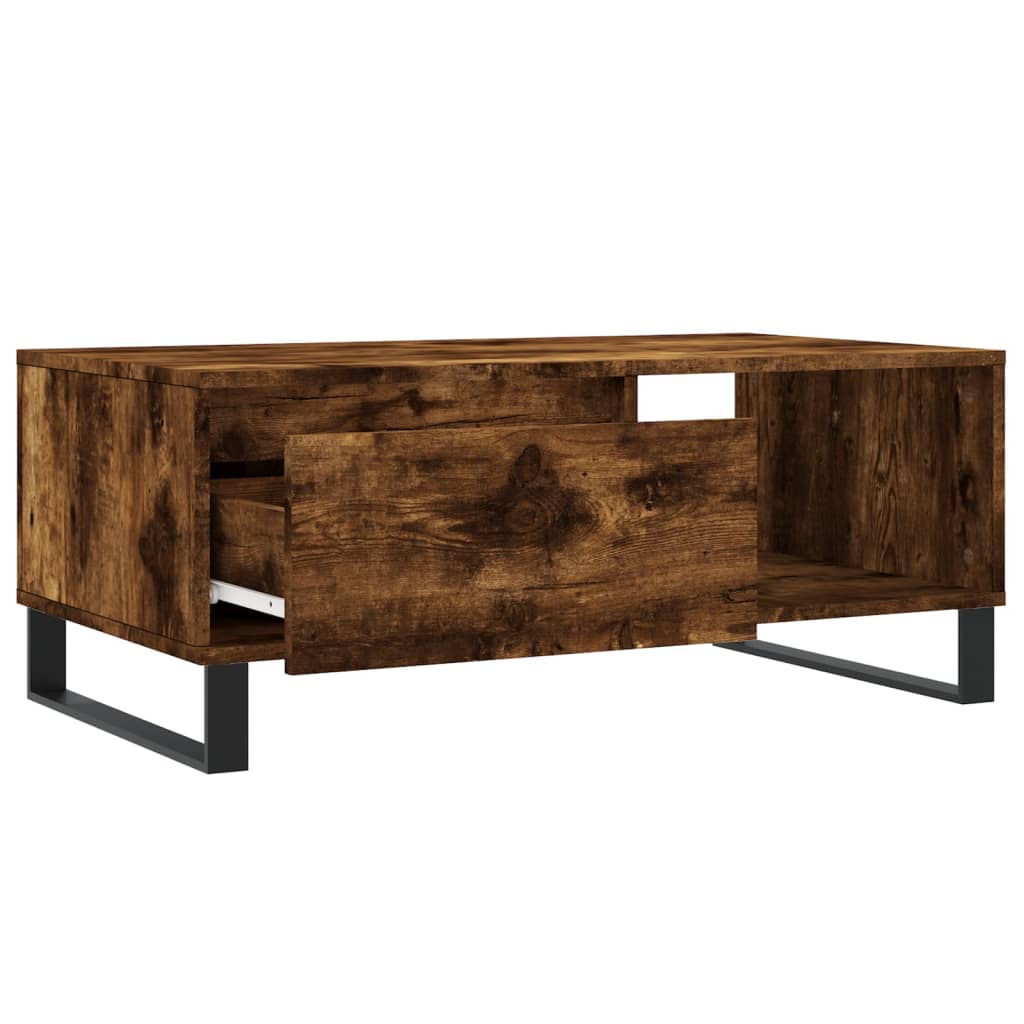 Table basse Chêne fumé 90x50x36,5 cm Bois d'ingénierie - XIOS