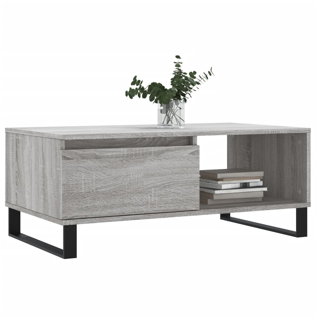 Table basse Sonoma gris 90x50x36,5 cm Bois d'ingénierie - XIOS