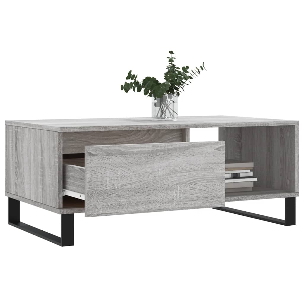 Table basse Sonoma gris 90x50x36,5 cm Bois d'ingénierie - XIOS