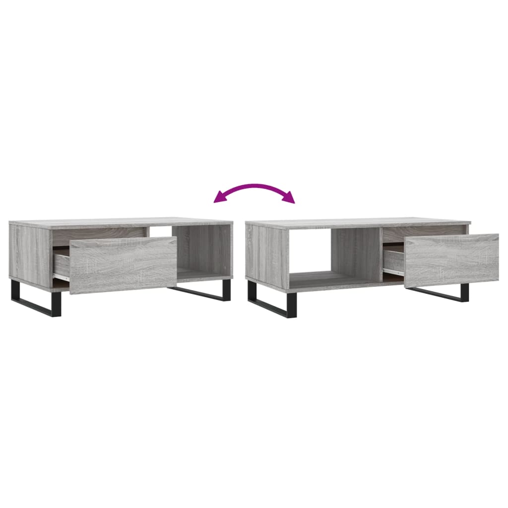 Table basse Sonoma gris 90x50x36,5 cm Bois d'ingénierie - XIOS