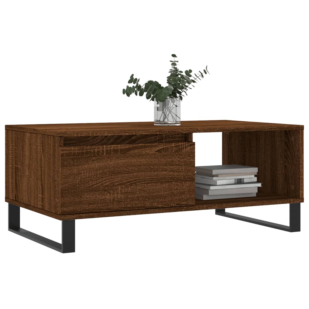 Table basse Chêne marron 90x50x36,5 cm Bois d'ingénierie - XIOS