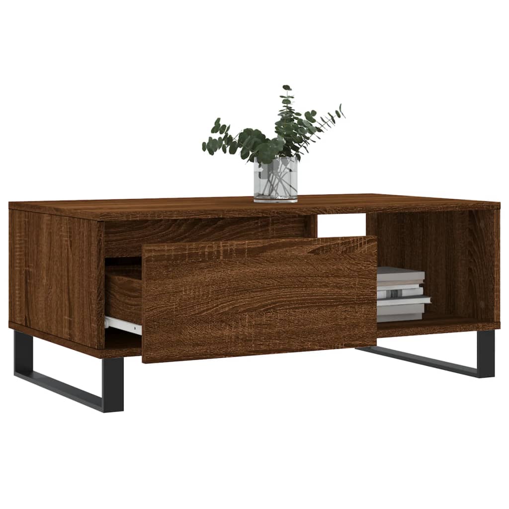 Table basse Chêne marron 90x50x36,5 cm Bois d'ingénierie - XIOS
