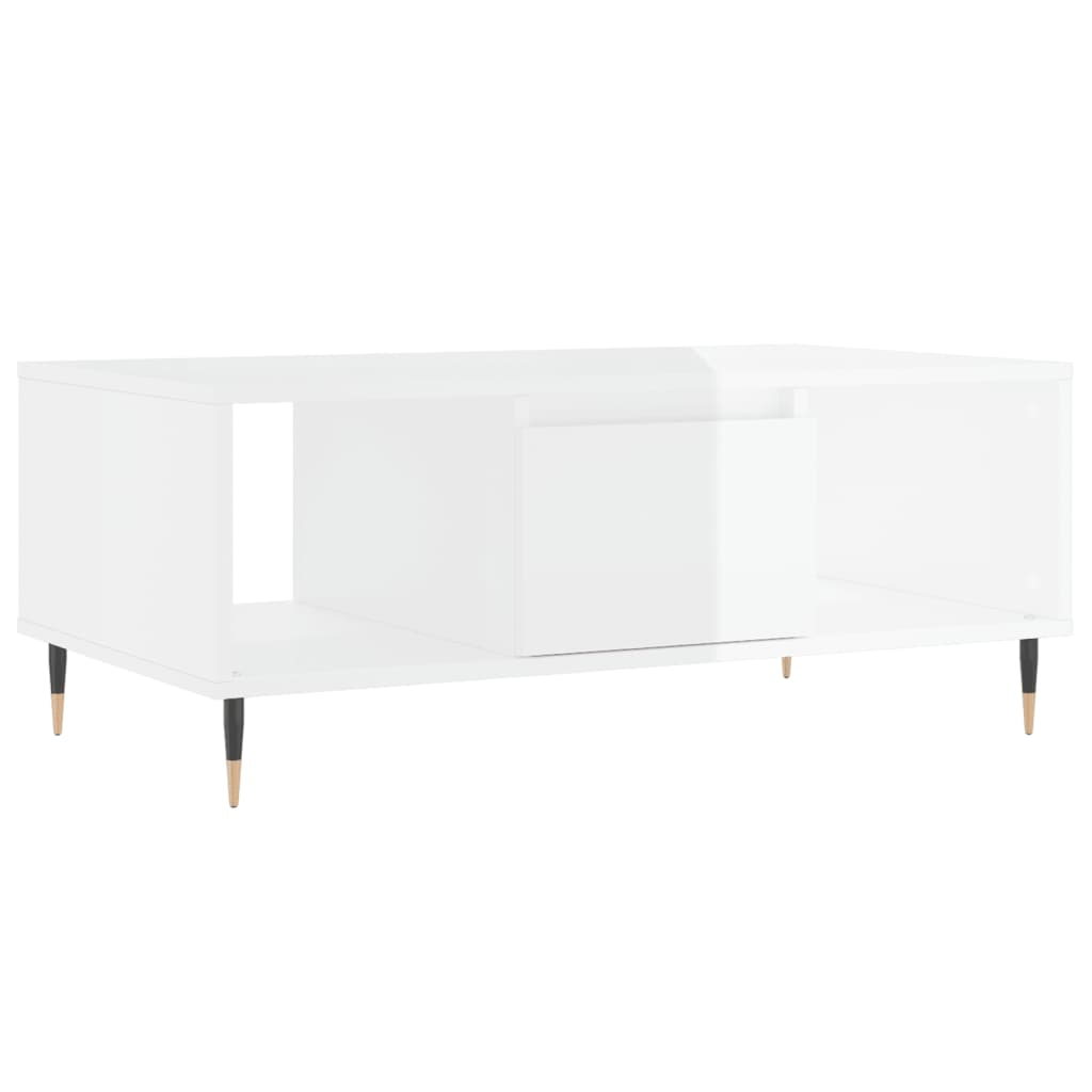 Table basse Blanc brillant 90x50x36,5 cm Bois d'ingénierie - XIOS