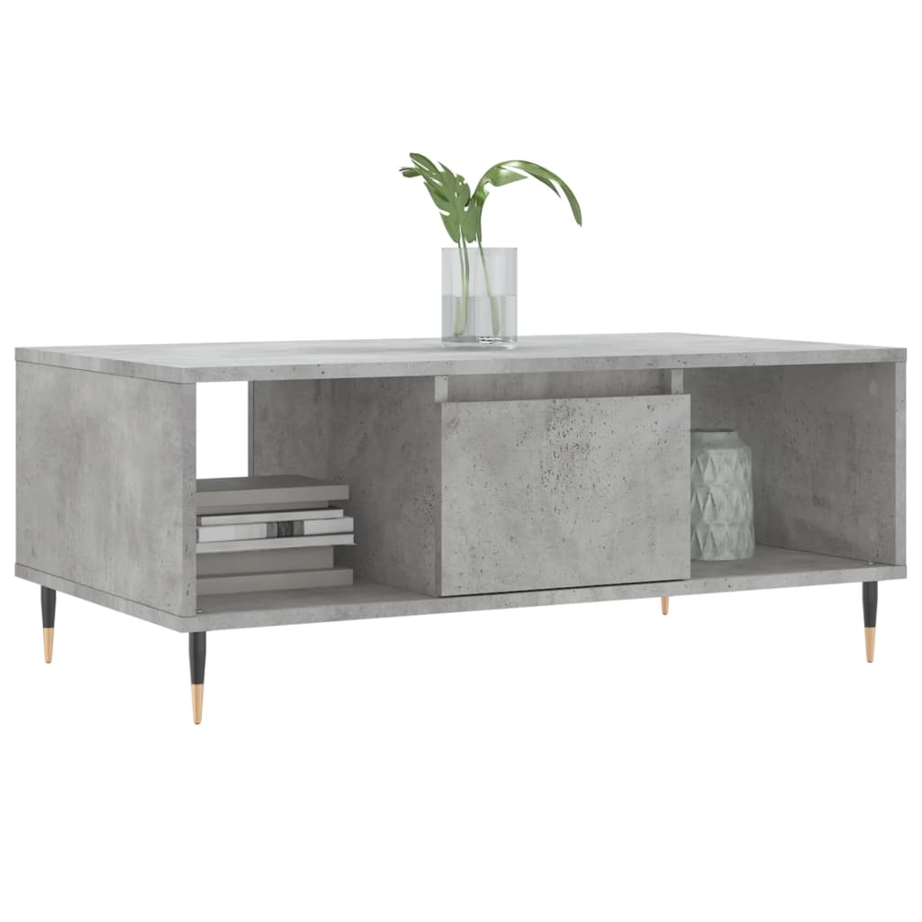 Table basse Gris béton 90x50x36,5 cm Bois d'ingénierie - XIOS