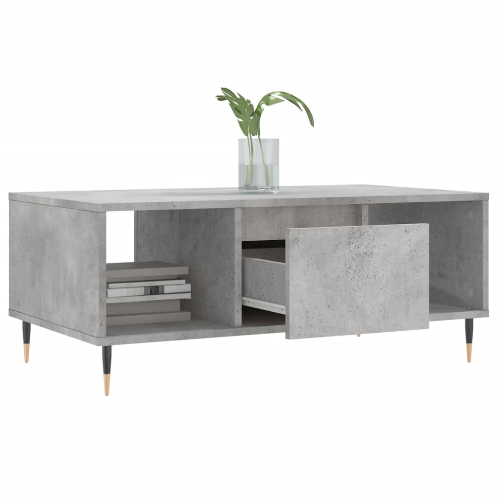 Table basse Gris béton 90x50x36,5 cm Bois d'ingénierie - XIOS